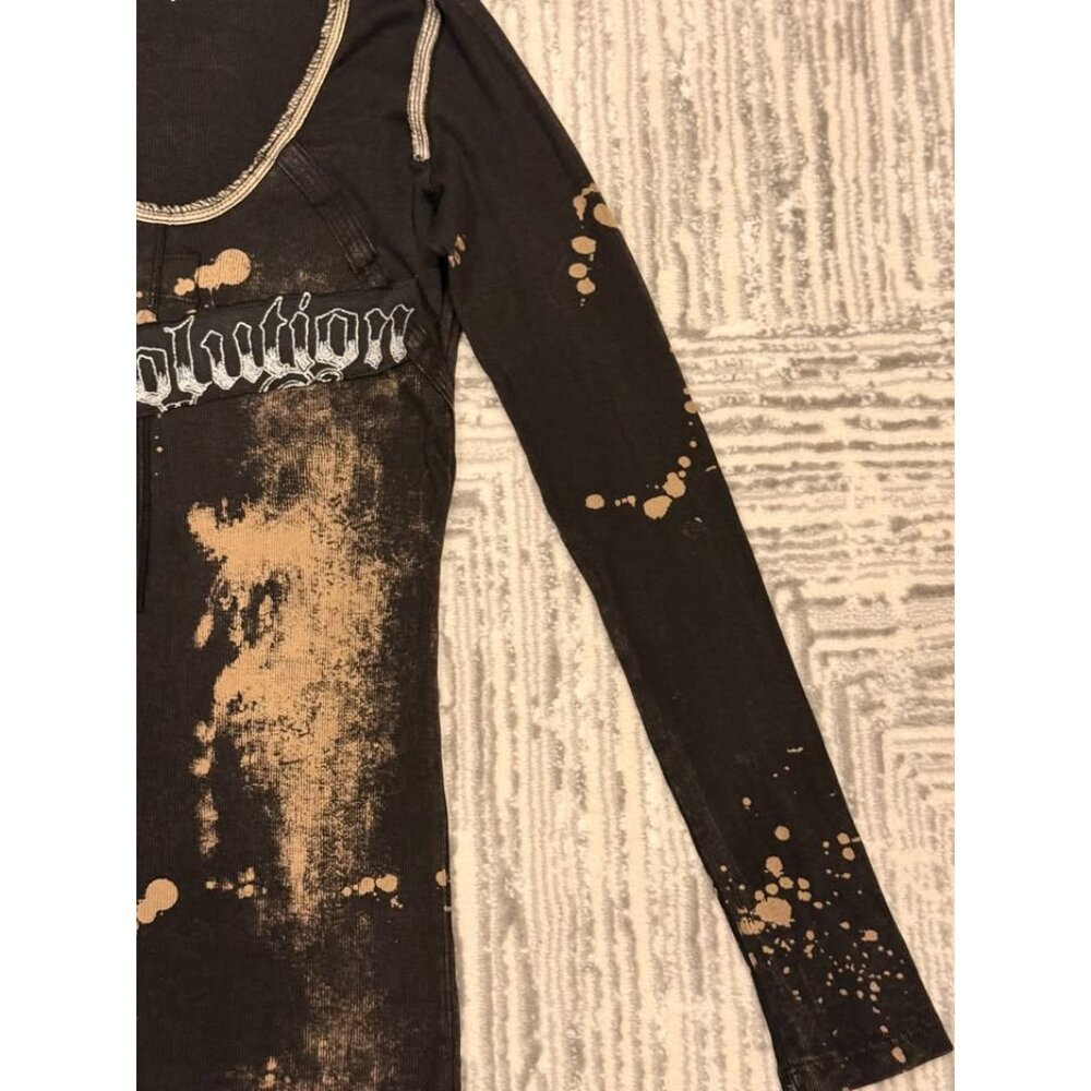 New Salvage women's large black/beige Boutique Revolution top MSRP $74.99 - Picture 6 of 8